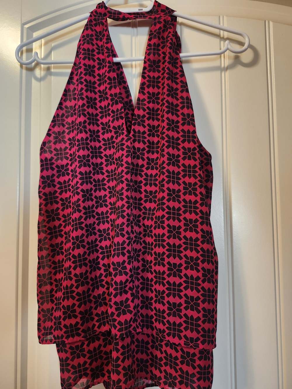 Banana Republic Pink and Black Halter Tie-Neck Camisole - Picture 4 of 4